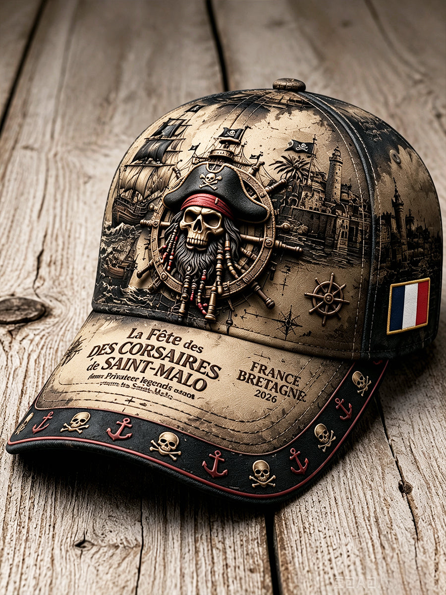 Brittany Saint-Malo Pirates’ Festival Retro Print Casual Hat