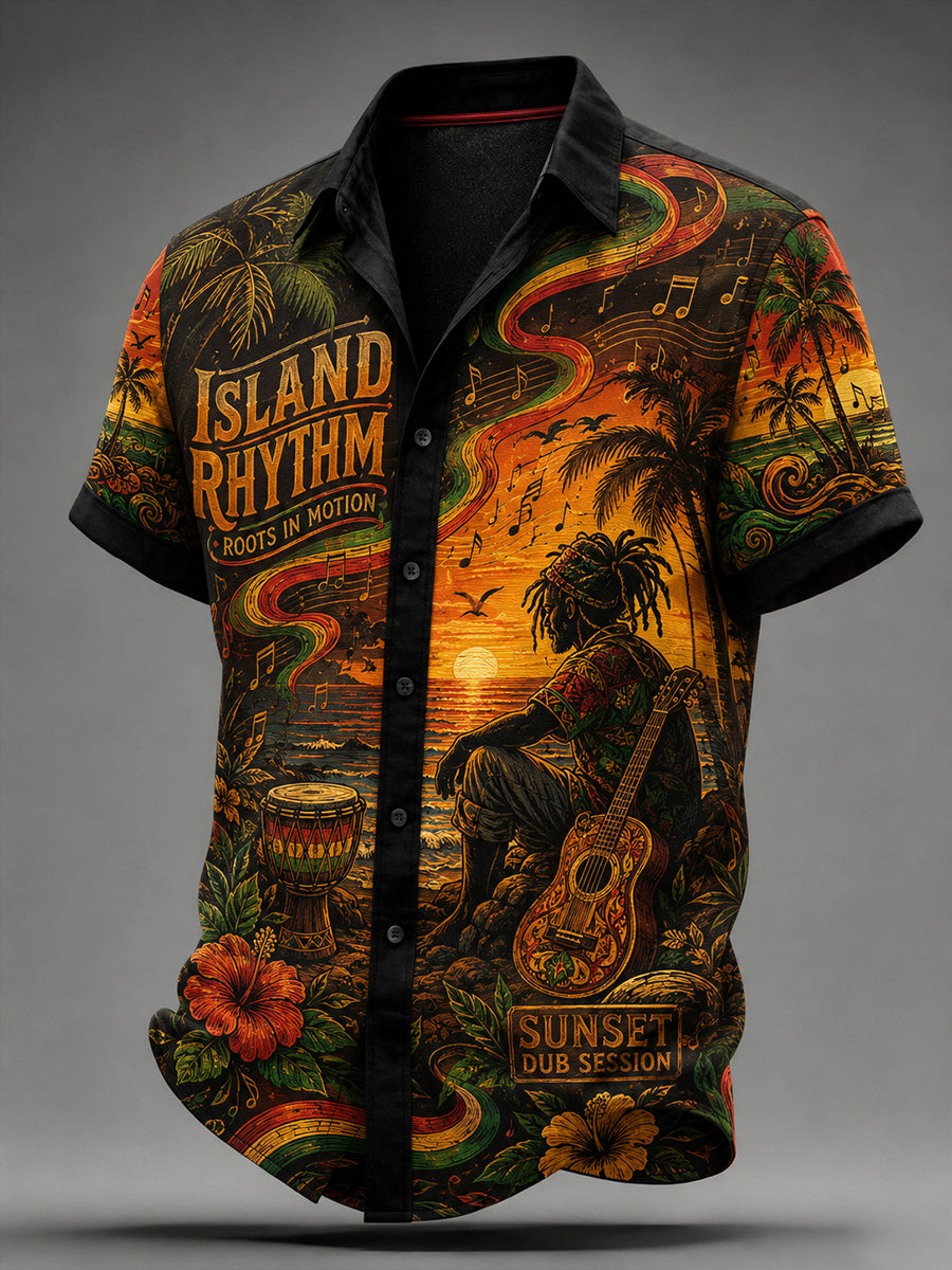 Men's Reggae Casual Shirt Short Sleeve