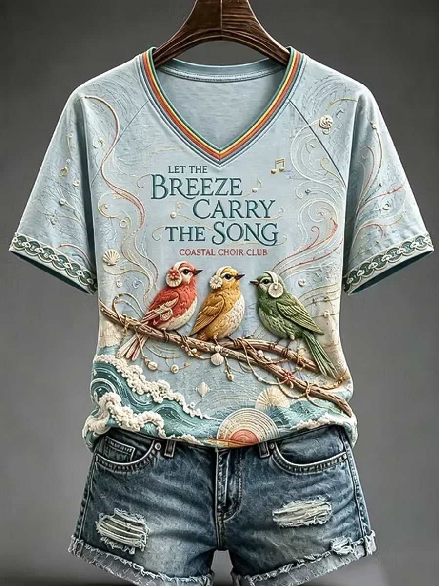 Retro Reggae “Three Little Birds” Cute Casual T-Shirt
