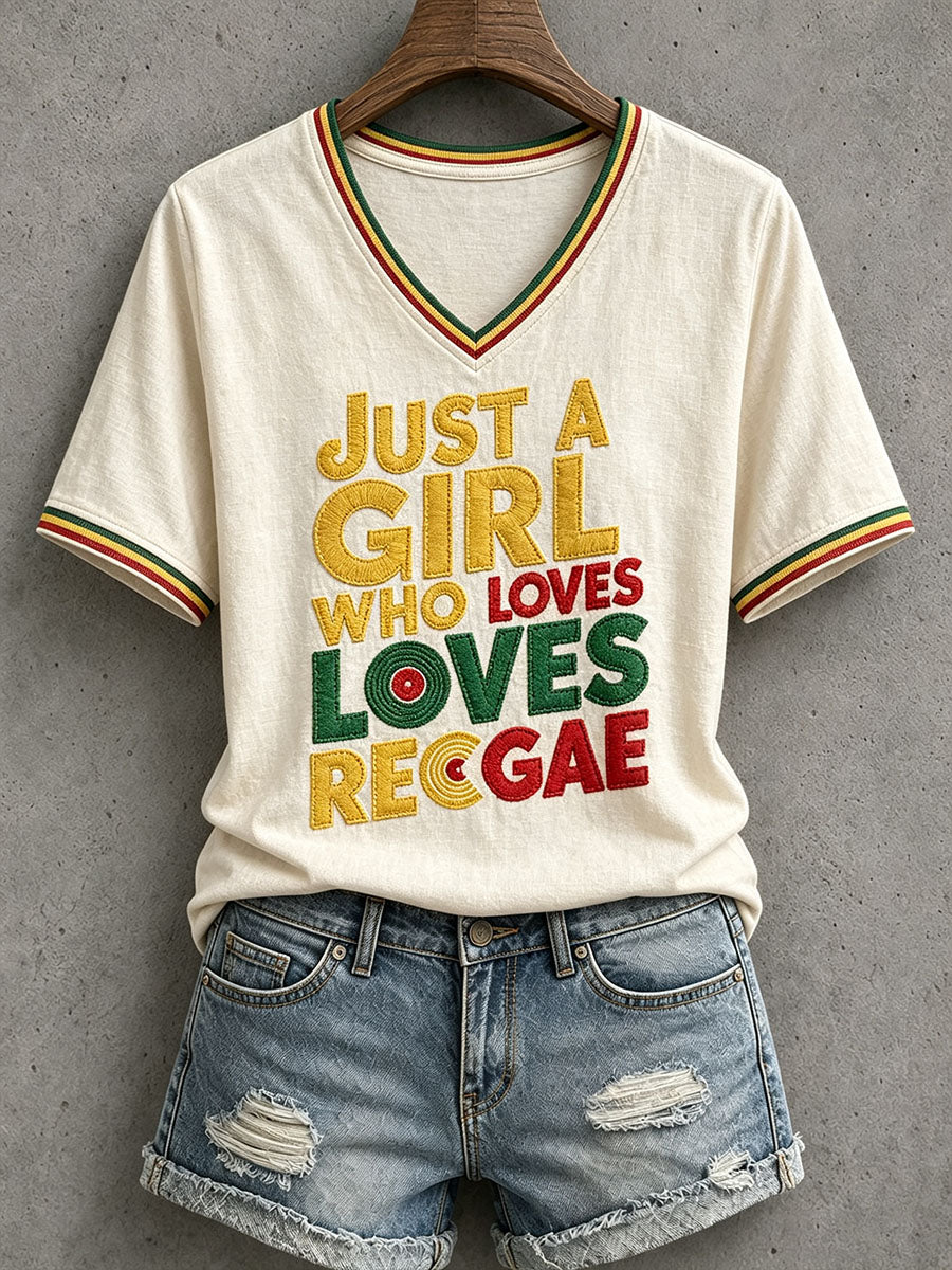 Women's Just A Girl Who Loves Reggae T-Shirt