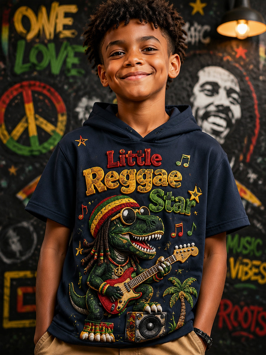 Fun Dinosaur Guitar-Themed Kids' Hoodie