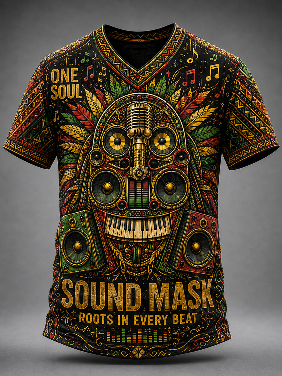 Men's Reggae V-neck T-shirt