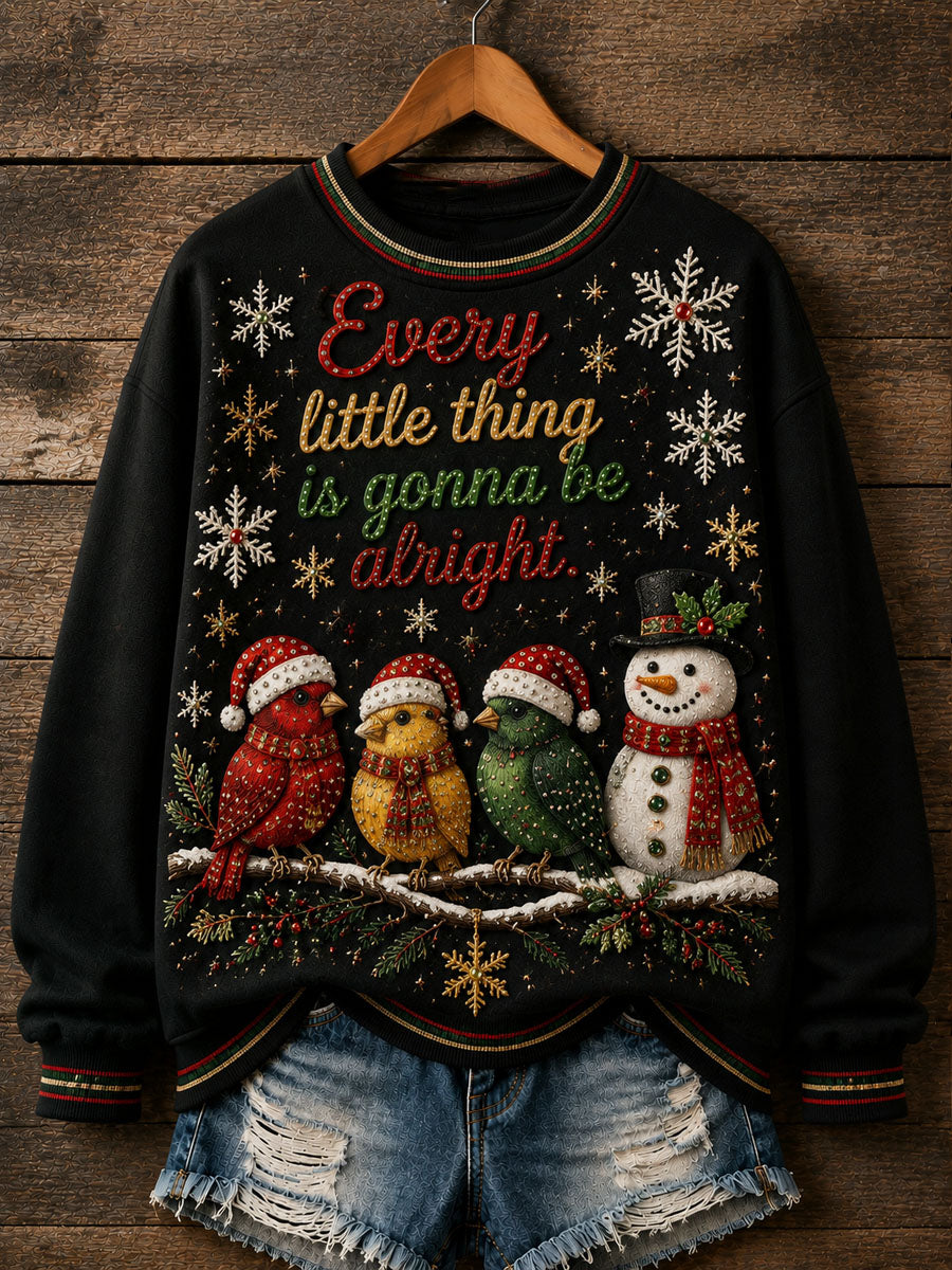 “Everything's Gonna Be Alright” Christmas Snowman Sweatshirt