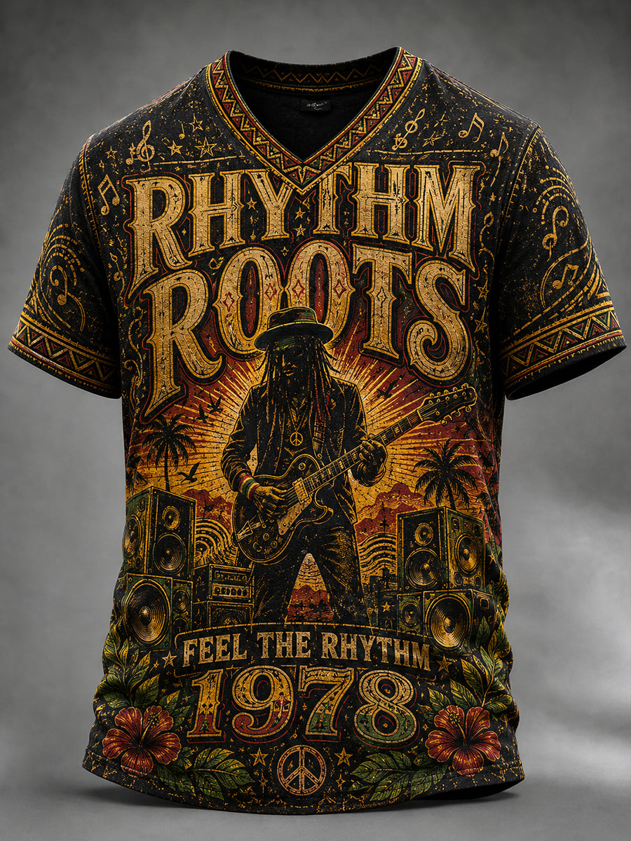 Men's Reggae V-neck T-shirt