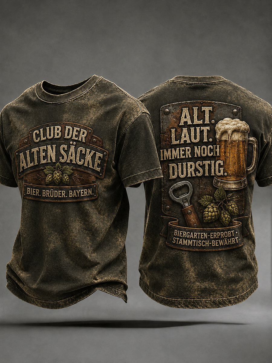 Men's Funny Oktoberfest Print Beer Lover Casual T-shirt