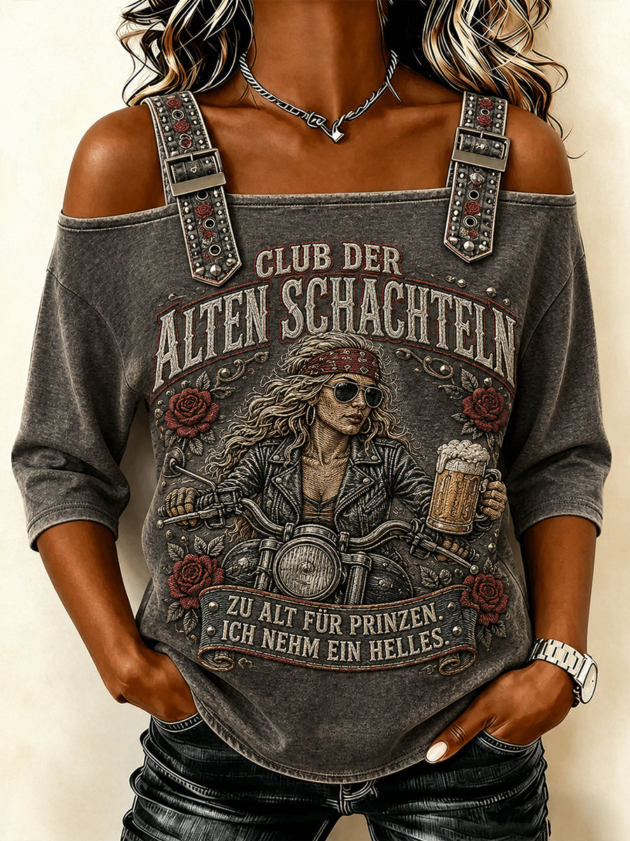 Women's Funny Oktoberfest Print Beer Lover 3/4 sleeve T-shirt