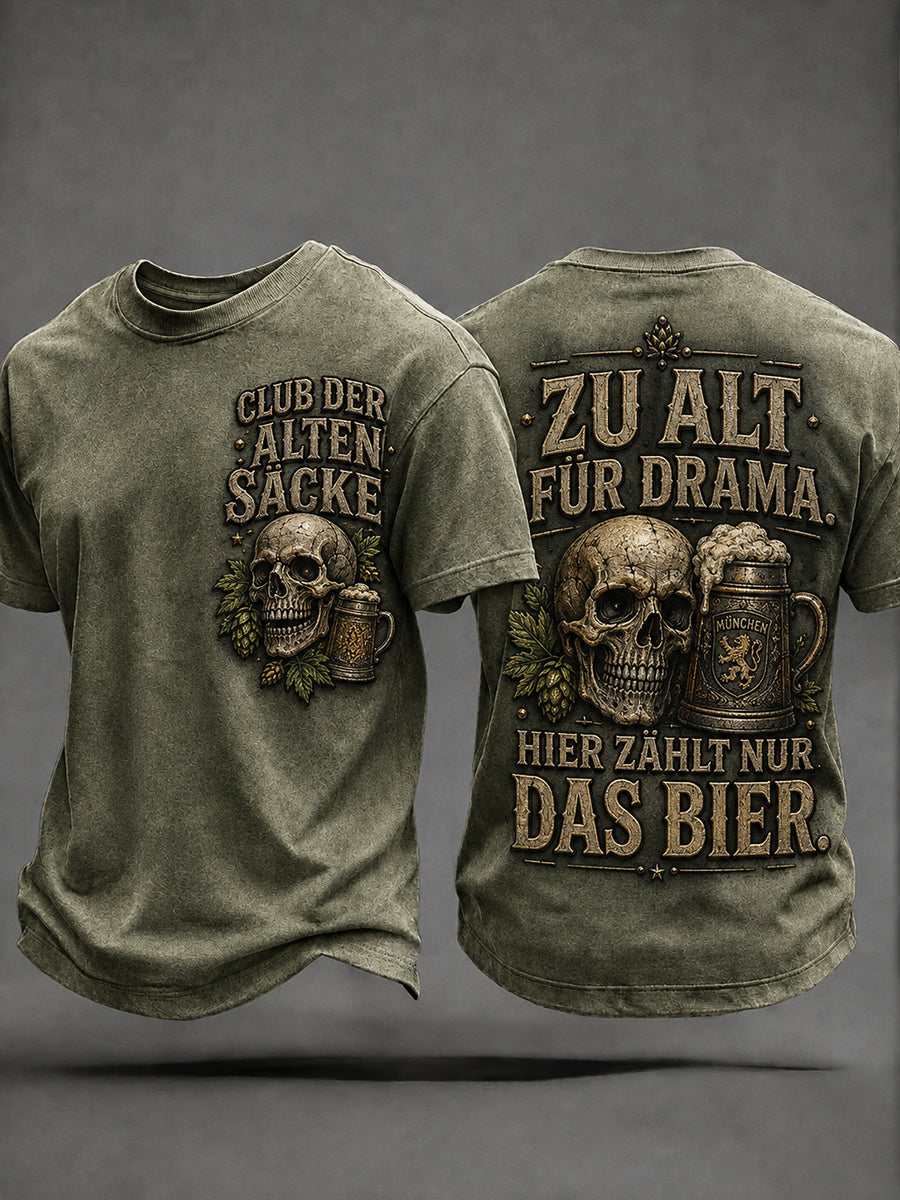 Men's Funny Oktoberfest Print Beer Lover Casual T-shirt
