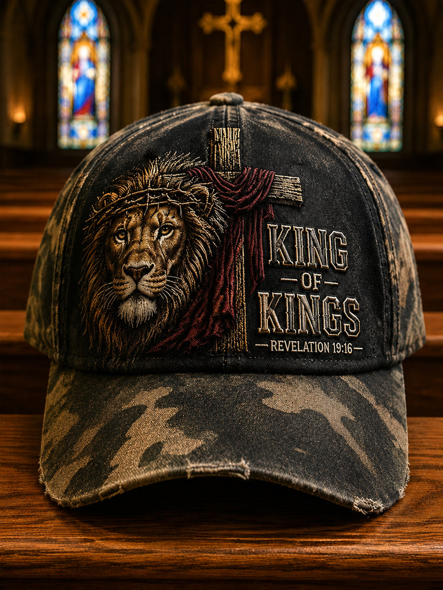Unisex Christian King Of Kings Cross Print Hat
