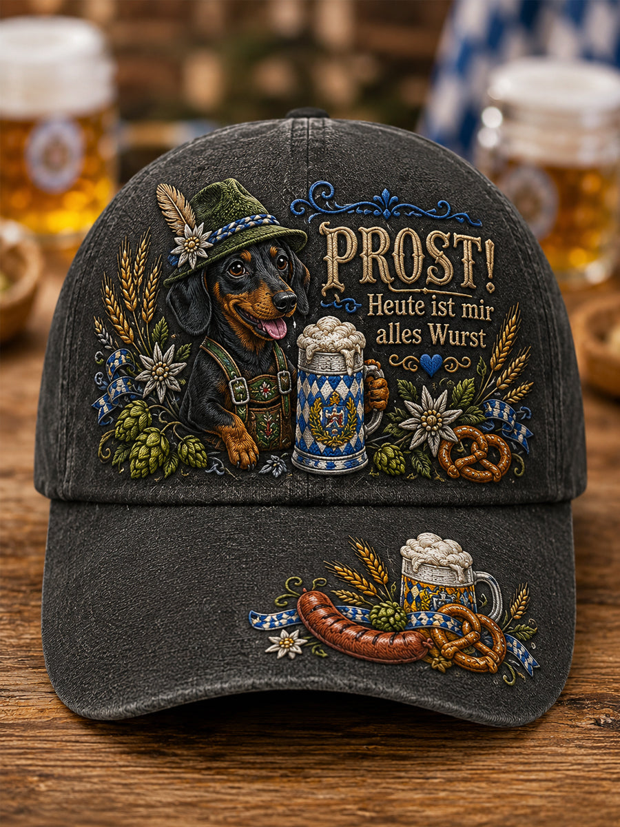 Unisex Funny Dachshund Oktoberfest Prost! Hat