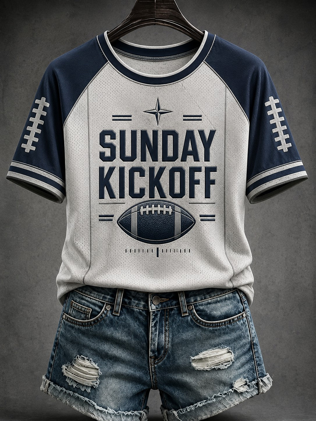Women's Football SUNDAY KICKOFF Printed T-shirt