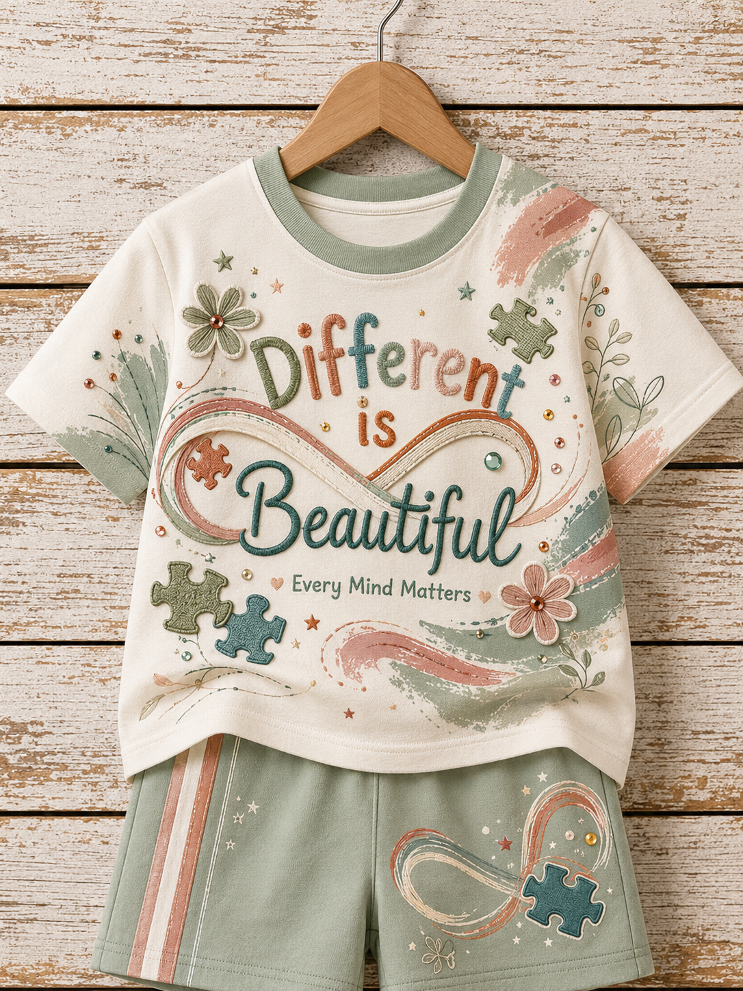 Children Autistic Disorder Short-Sleeve Shirt Set