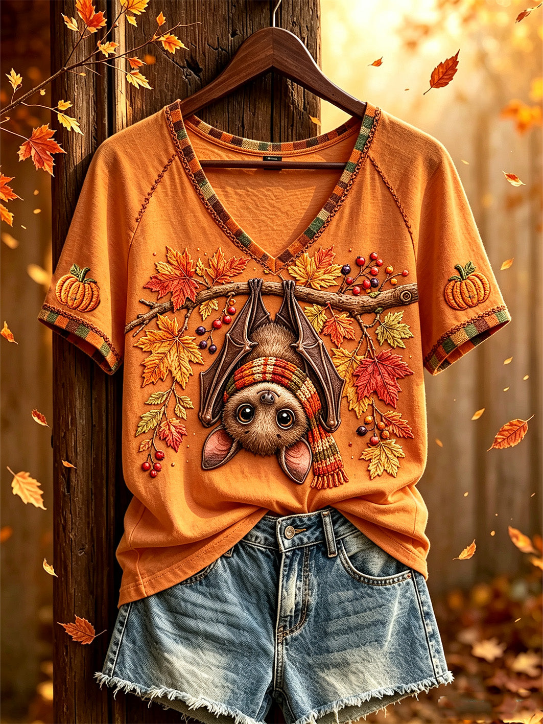 Women's autumn animal element pattern printed casual short sleeve T-shirt