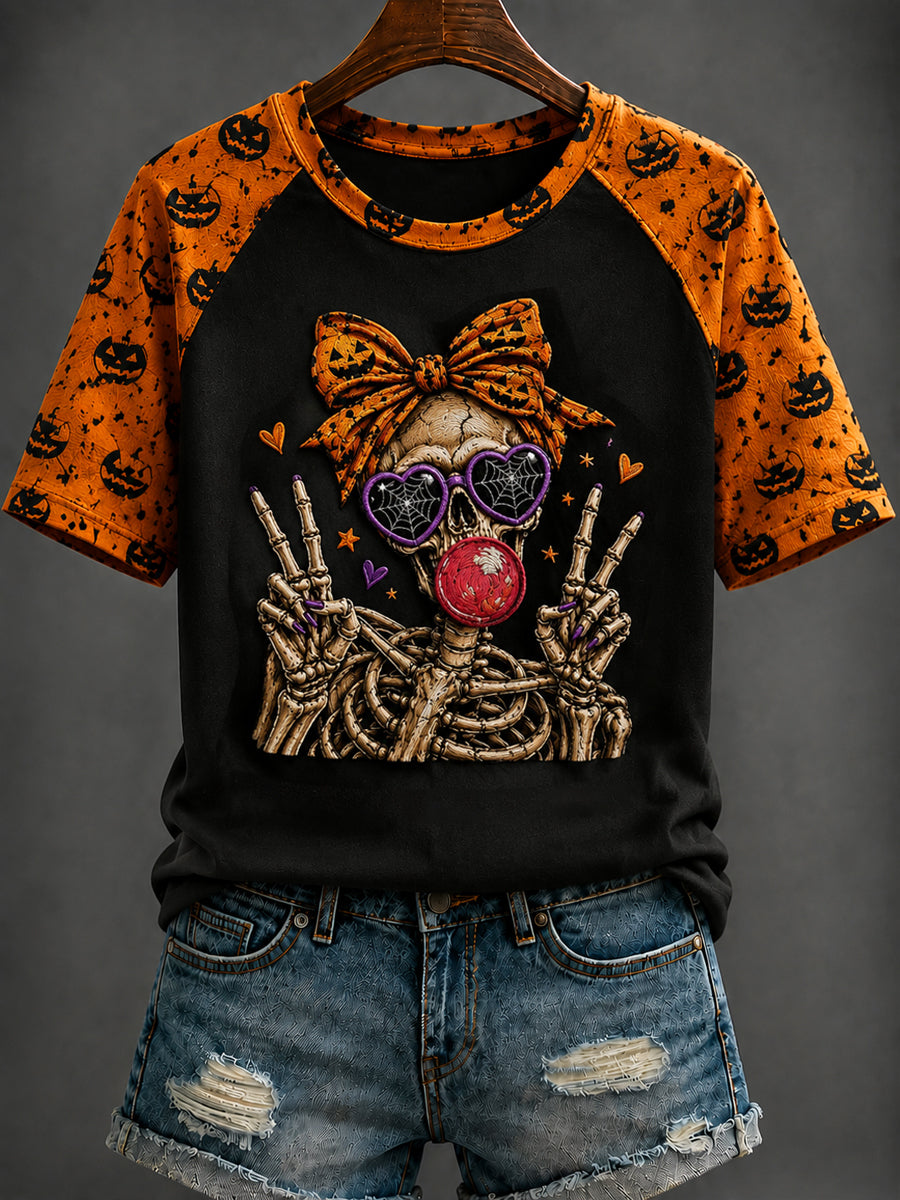 Women's Halloween Printed T-shirt