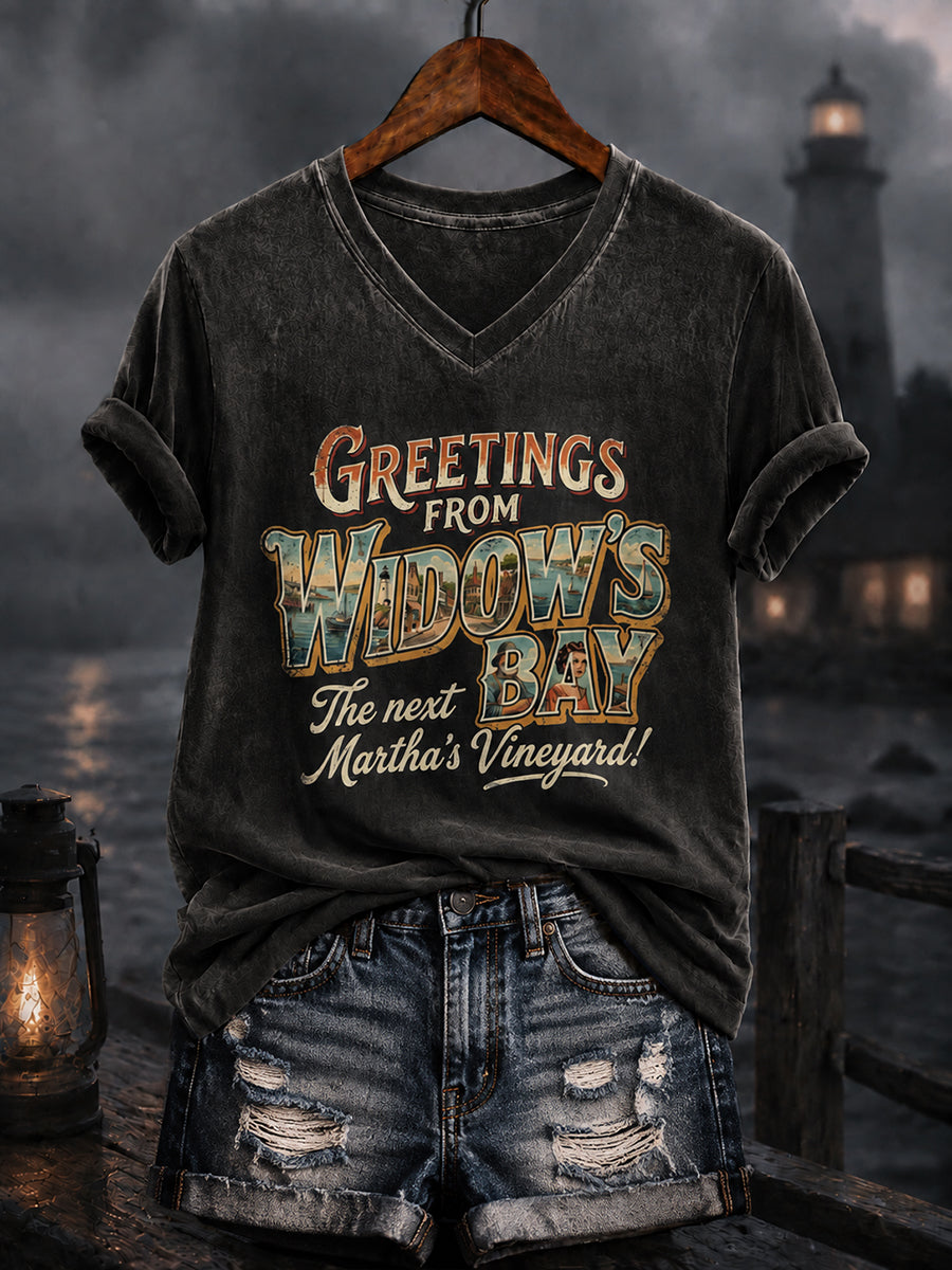 Women's Greetings From Widow’s Bay Halloween Horror T-shirt