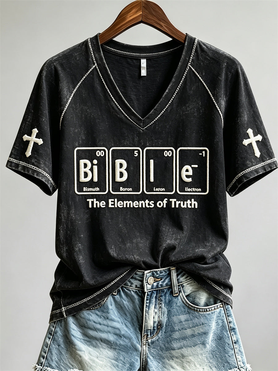 Women's Bible the Elements of Truth Funny Chemical Elements Print short-sleeved T-shirt