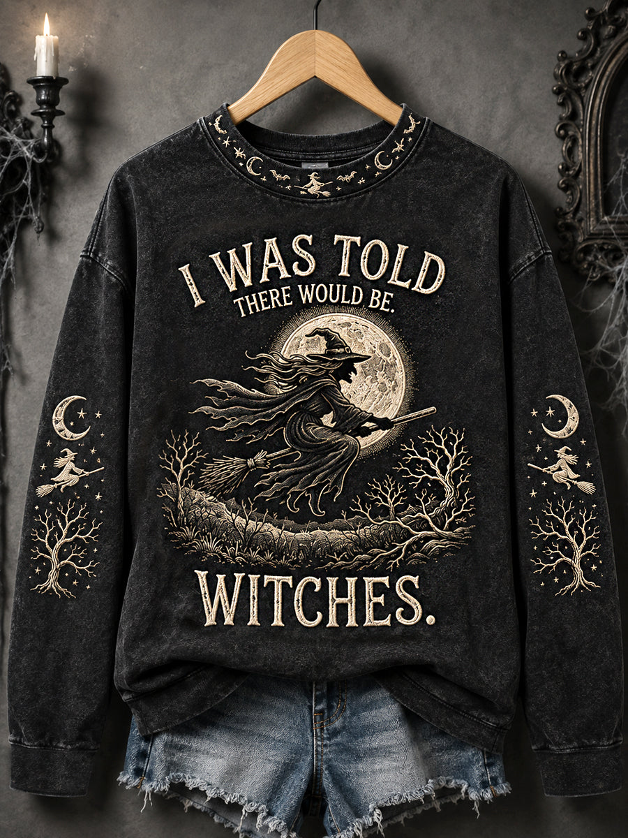 Women's Funny Halloween Witch Print Casual Sweatshirt