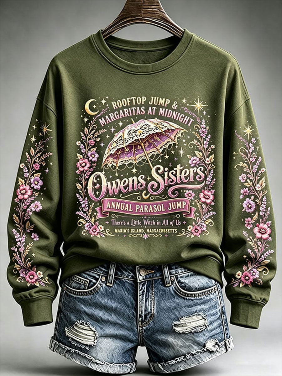 Women's Owens Sisters Apothecary Witch Print Regular Sweatshirt