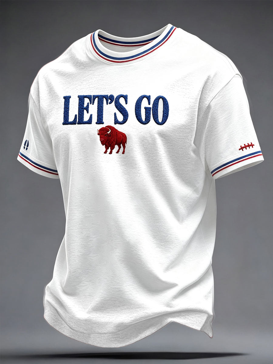 Men's Football Lover Bulls BUF Art Printed T-shirt