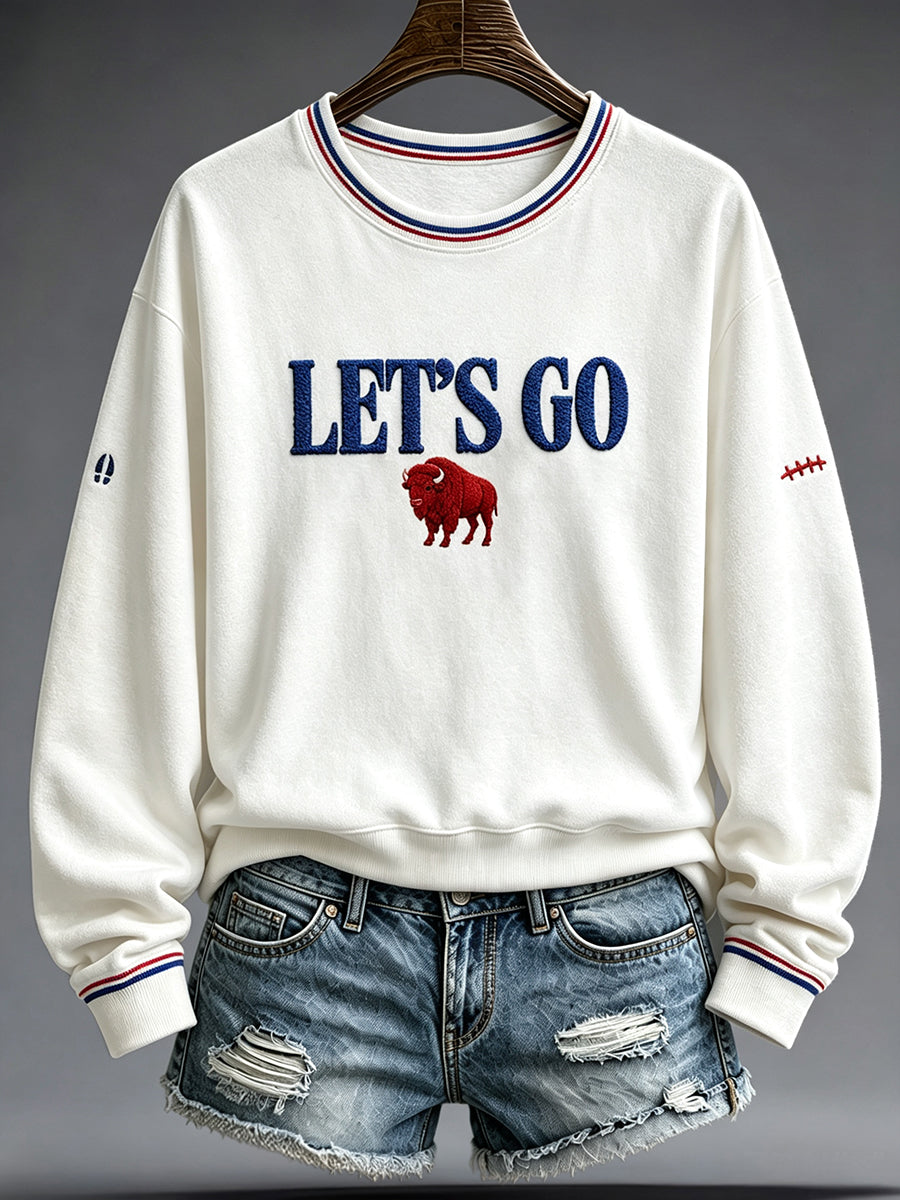 Women's Football Lover Bulls BUF Art Printed Sweatshirt