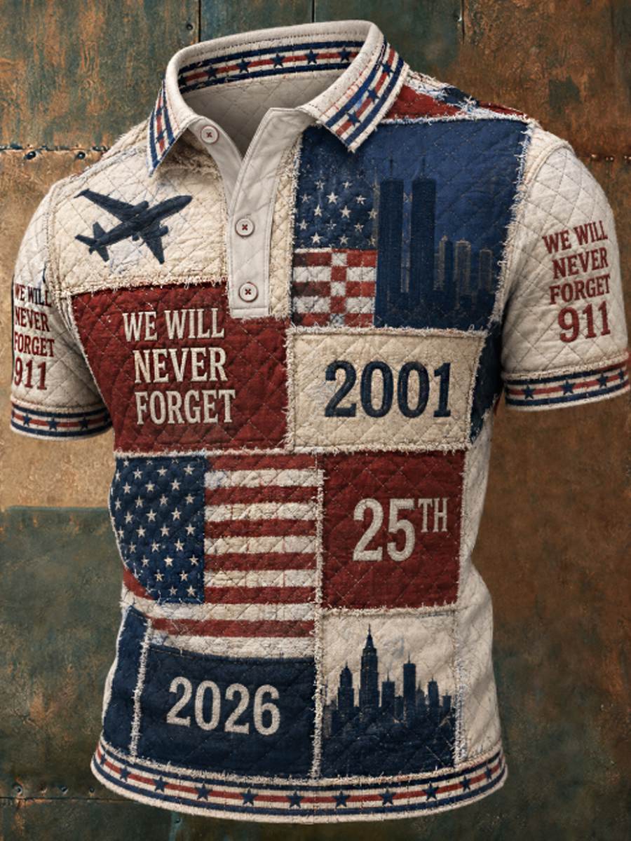 Men's We Will Never Forget 9 11 September 11 polo shirt