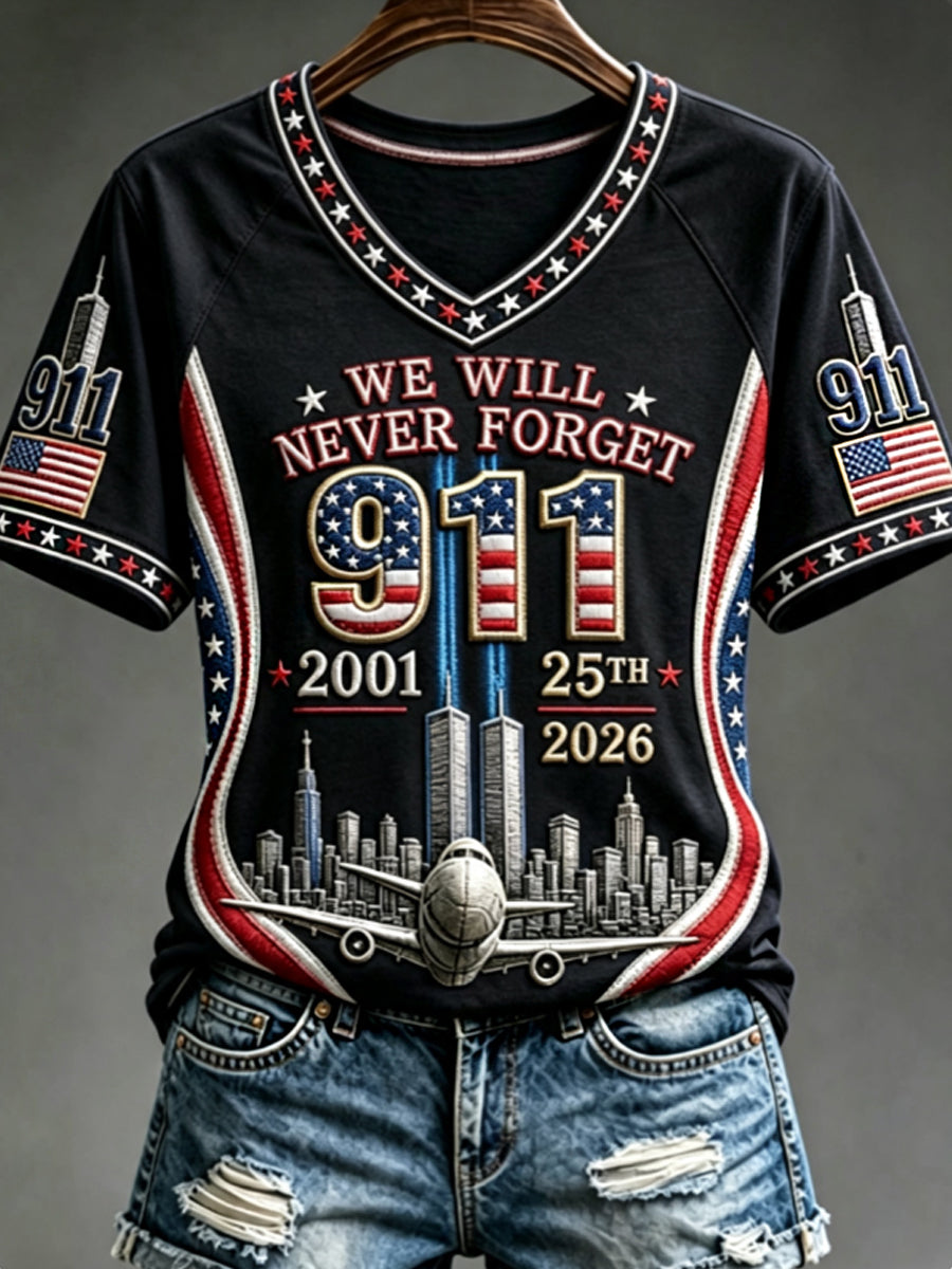Women's We Will Never Forget 9 11 September 11 T-shirt