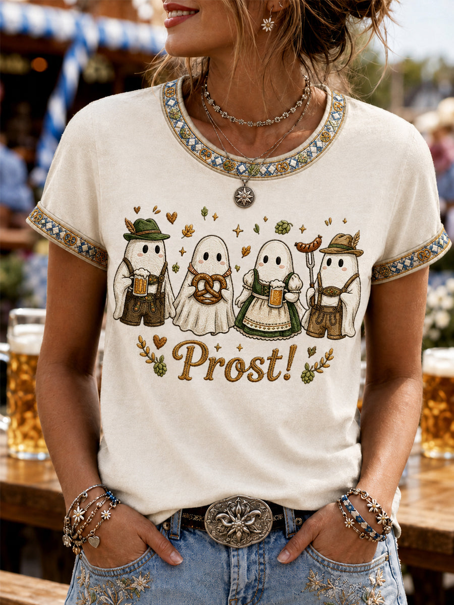 Women's Oktoberfest Prost! Print Casual Tee