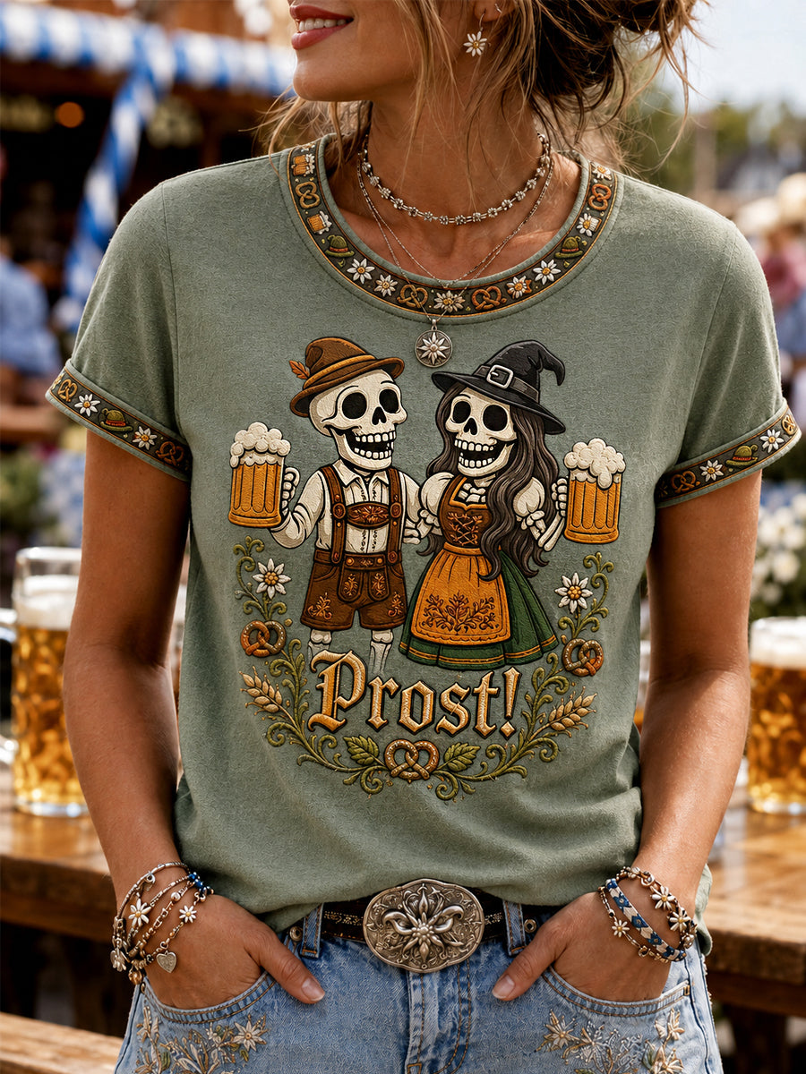 Women's Oktoberfest Prost! Print Casual Tee