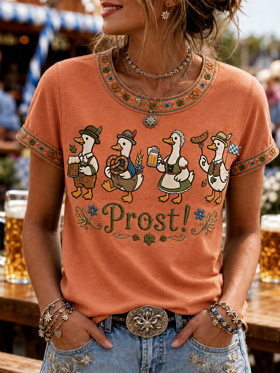 Women's Oktoberfest Prost! Print Casual Tee