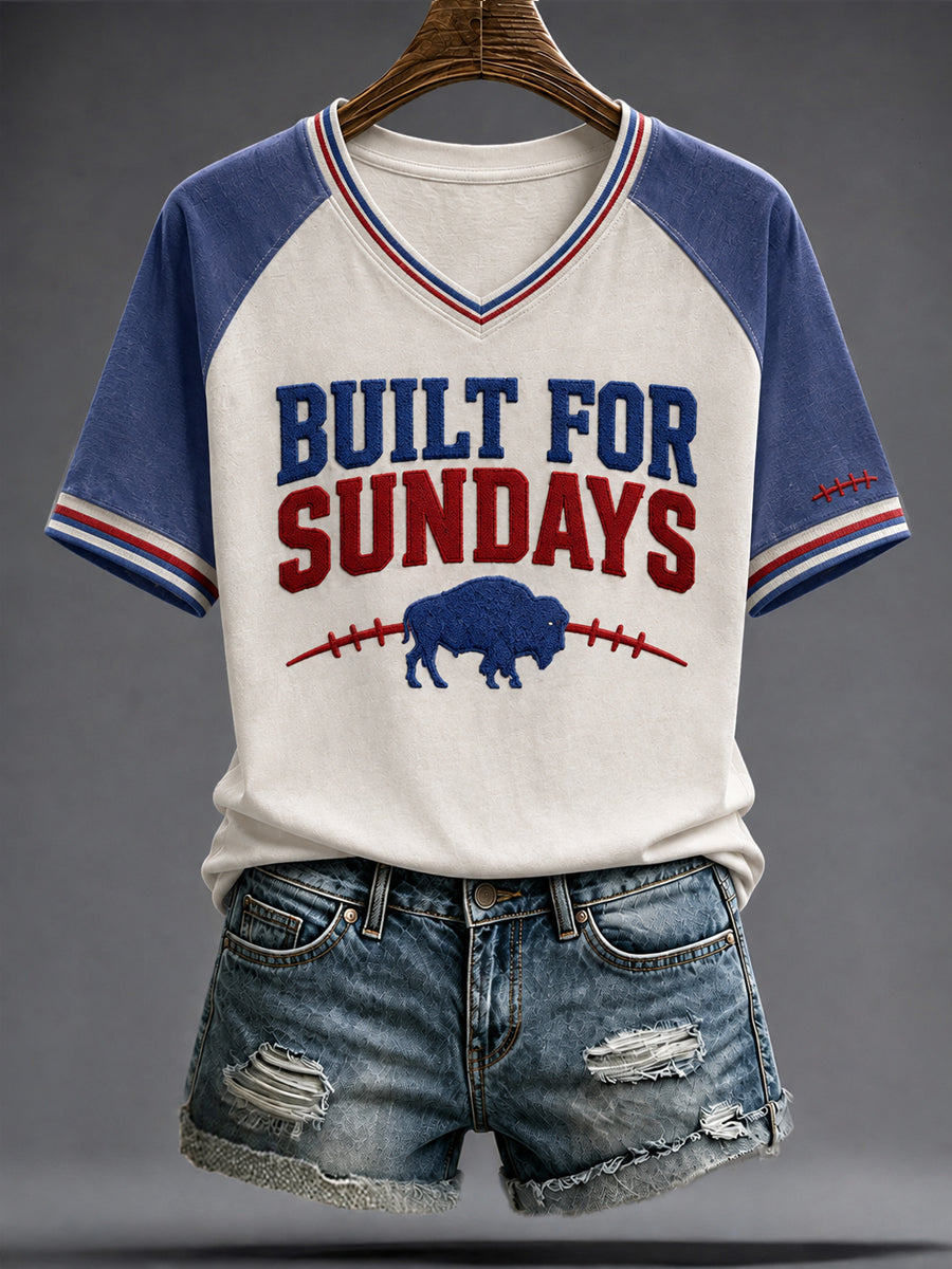 Women's Football Lover Bulls BUF Art Printed T-shirt