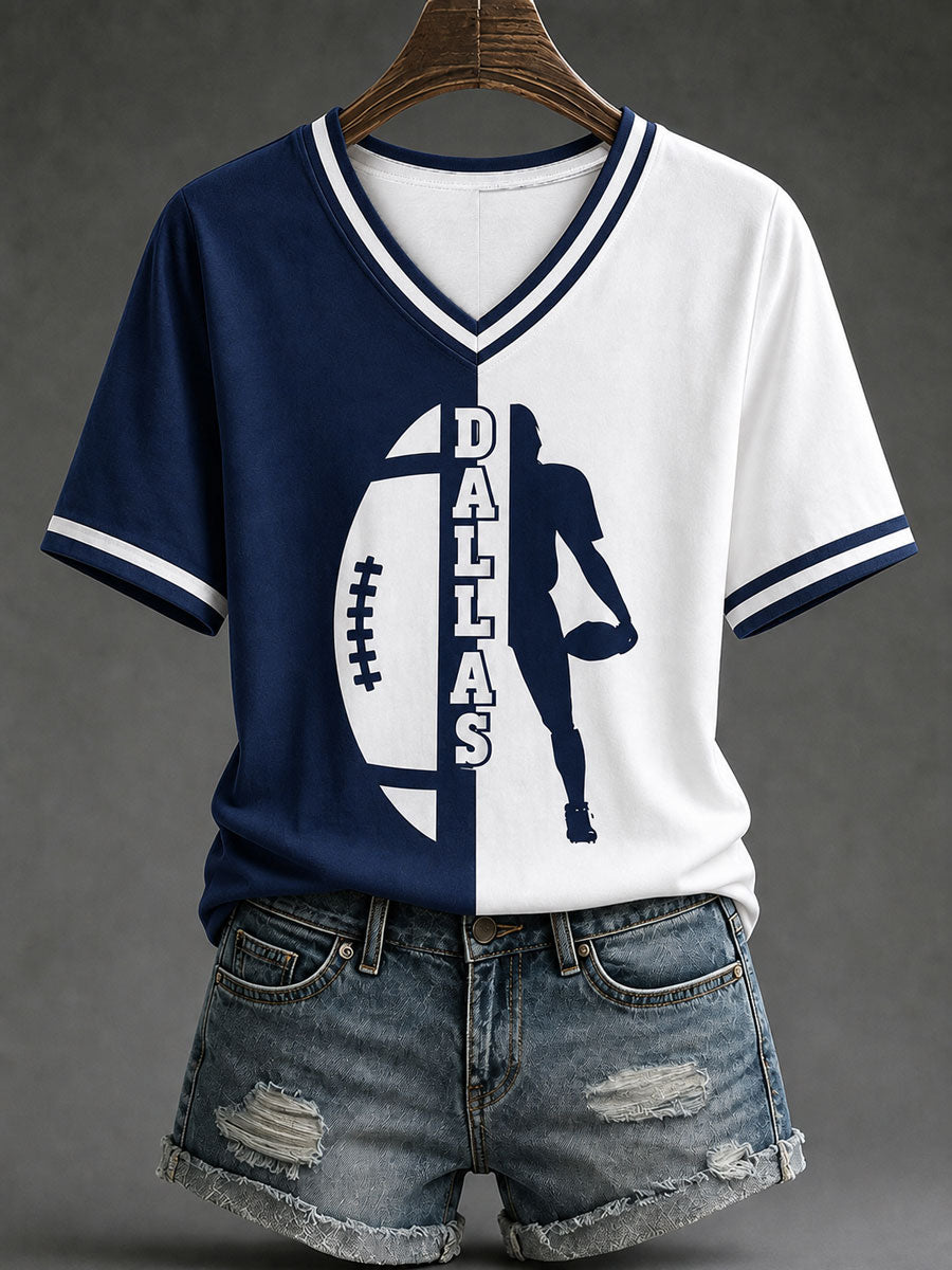 Women's Game Day Football Print Casual T-Shirt