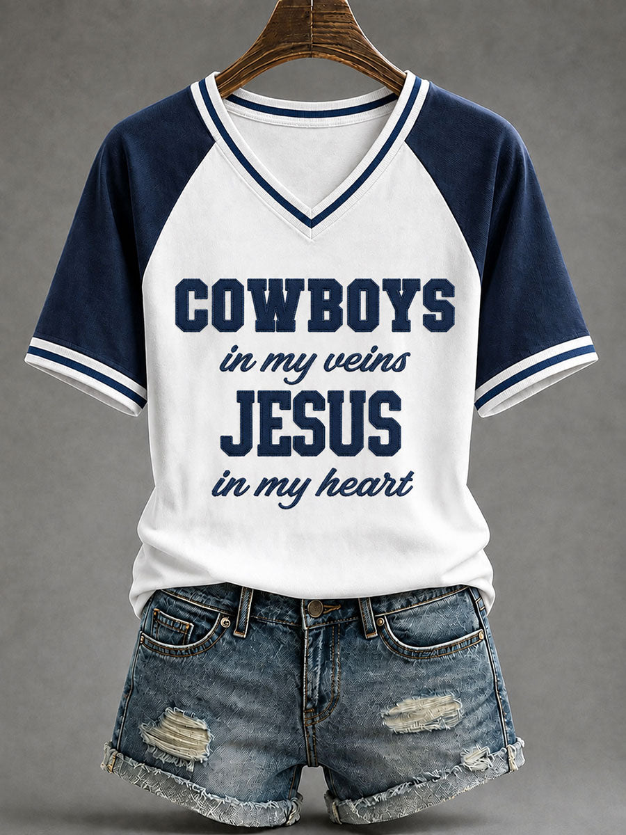 Women's Game Day Football Print Casual T-Shirt