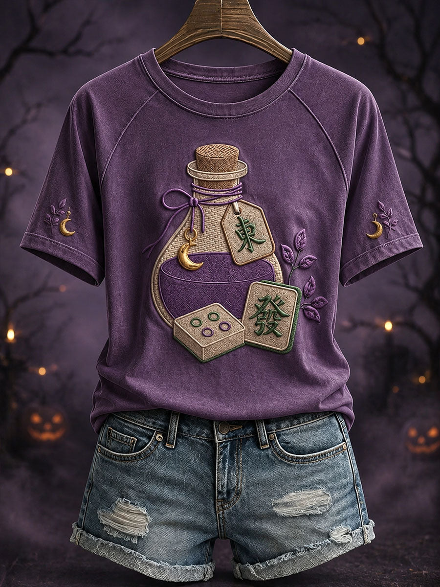 Women's Halloween Witch Poison Mahjong T-Shirts