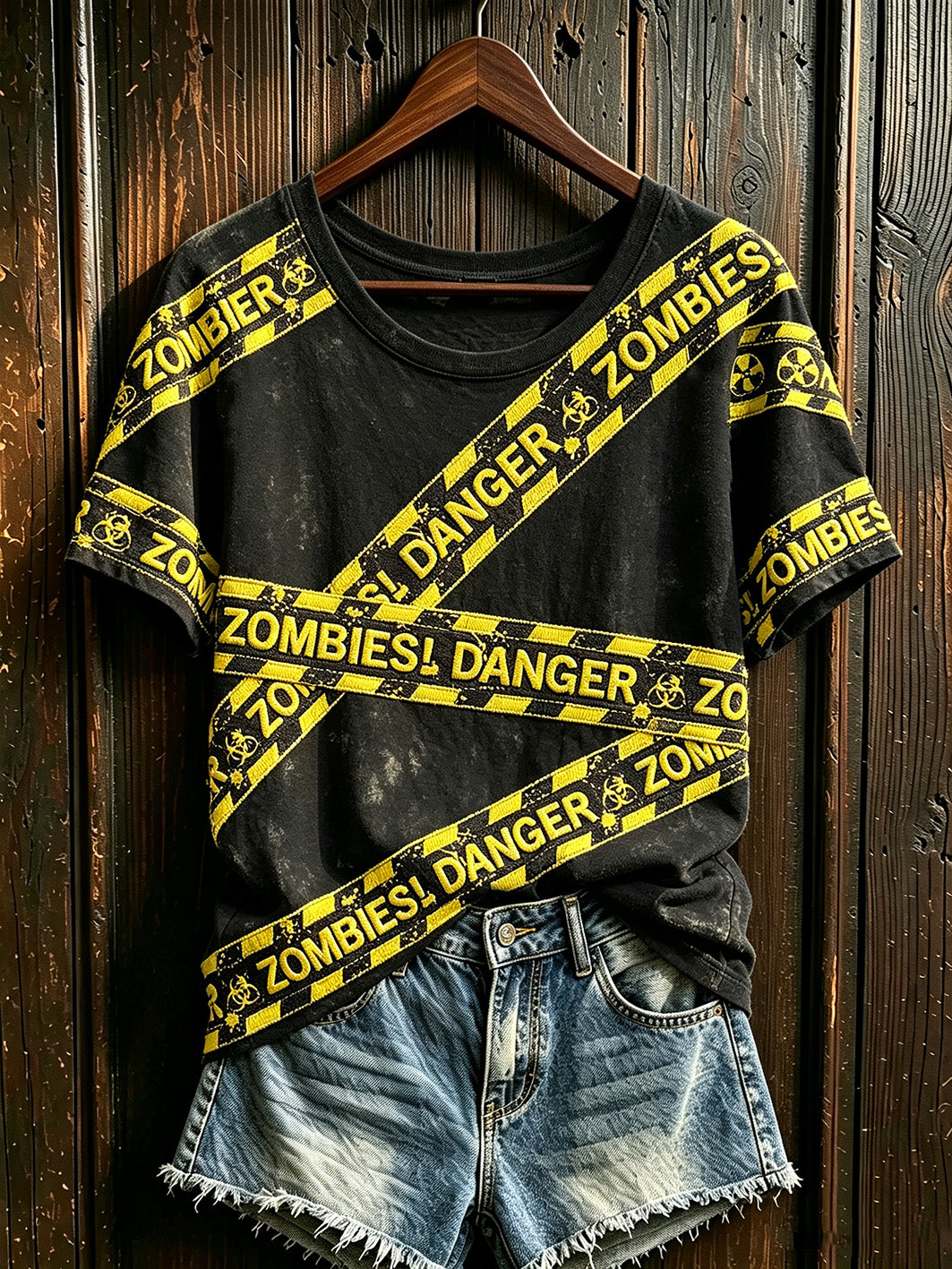Women's Halloween retro pattern printed casual short-sleeved T-shirt