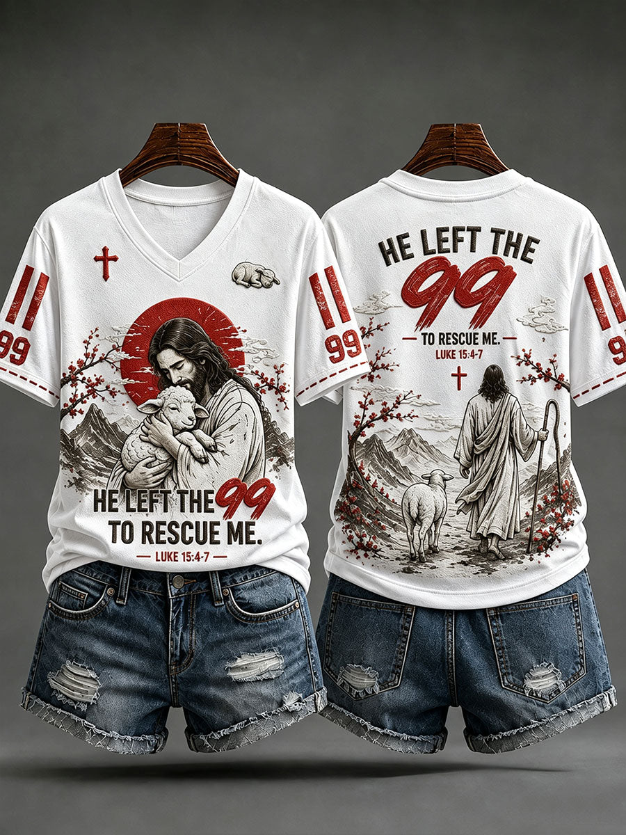 Women's He Left The 99 To Rescue Me Short-sleeved T-shirt