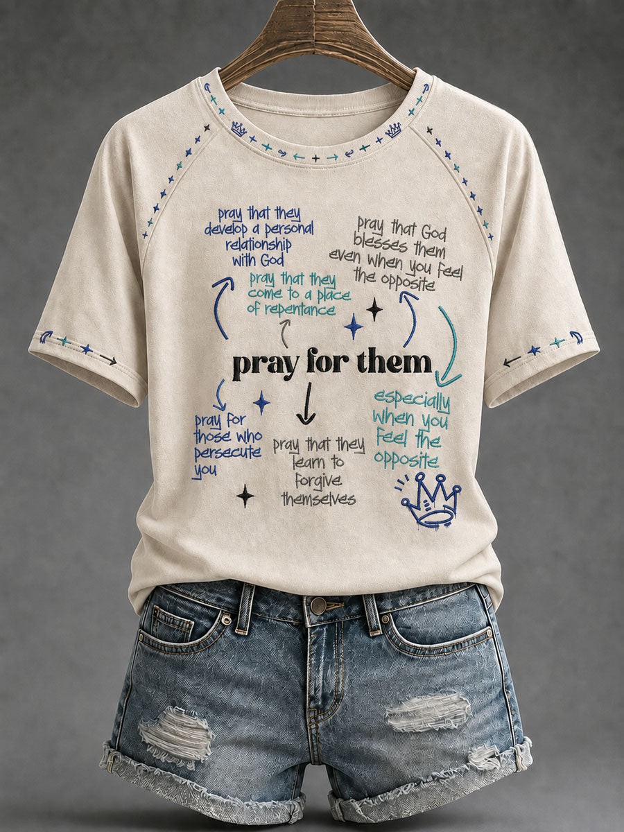 Women’s 'Pray For Them' Printed Casual T-Shirt