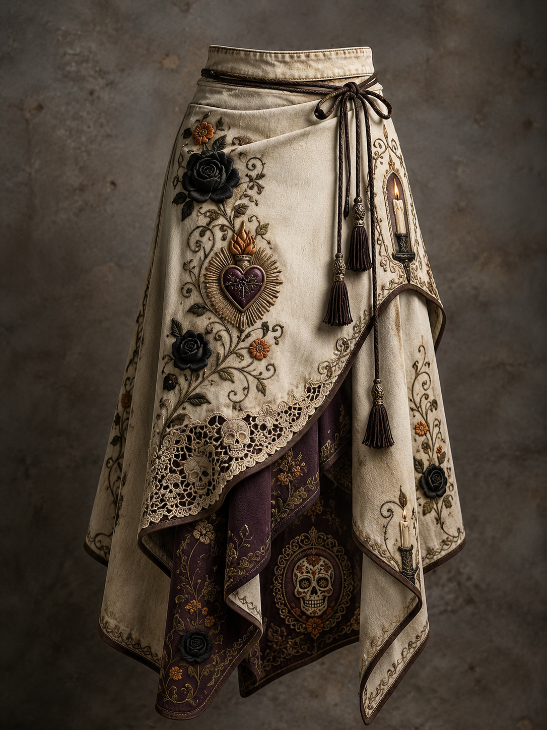 Women's Day Of The Dead Art Printed Irregular Skirt