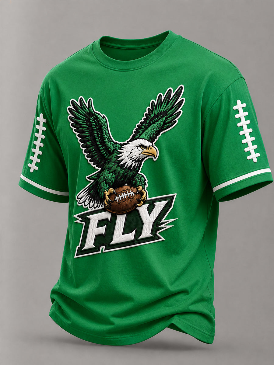 Men's Fly Eagles Fly Football Gameday Gift For Football Fans Casual Tee