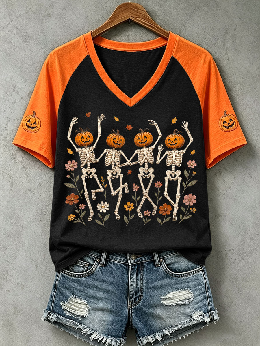 Women's Halloween Skull T-Shirt