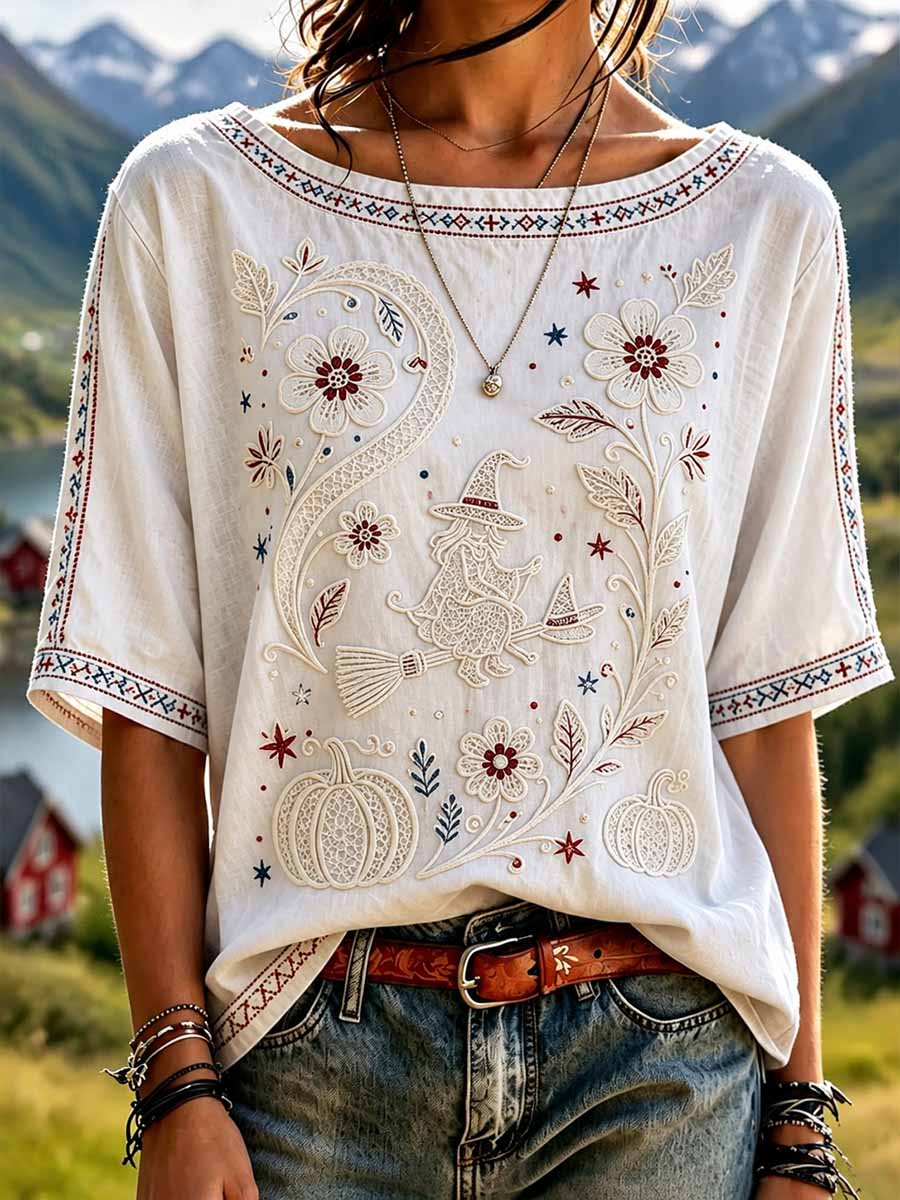 Women's Fashion Halloween Pattern Printed T-Shirt