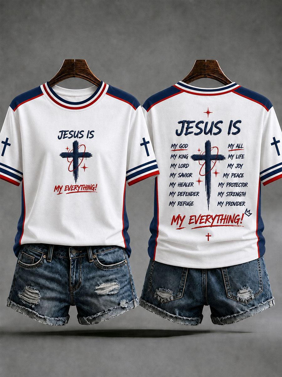 Women's 'Jesus Is My Everything' Printed Casual T-Shirt