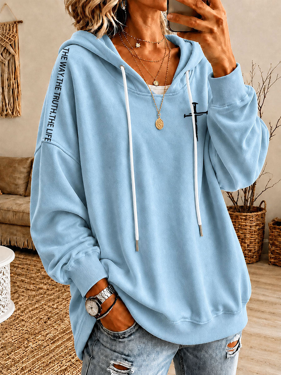 Women's The Way The Truth The Life Printed Casual Hoodie