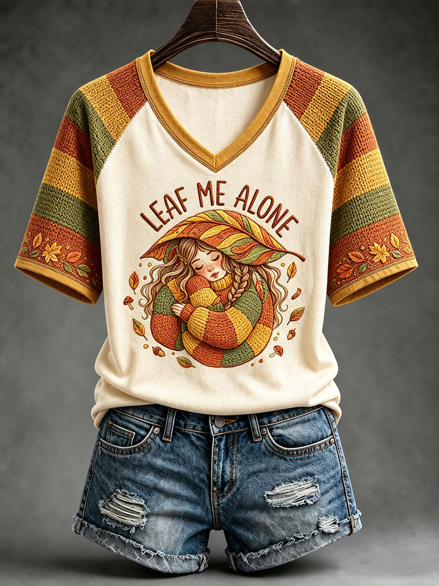 Women's Leaf Me Alone V-neck T-shirt