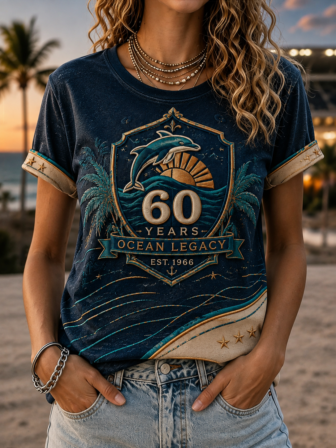 Women's Miami Dolphins Short-Sleeved T-Shirt