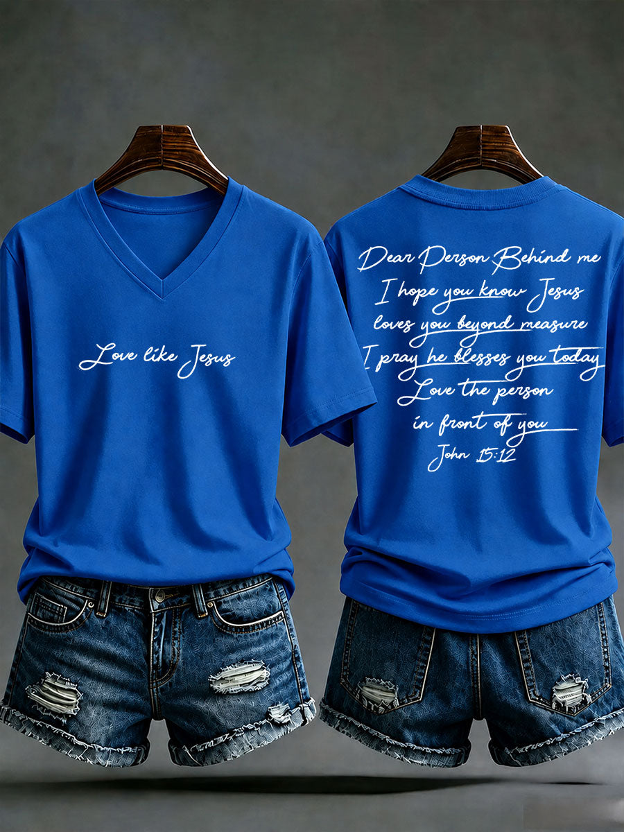 Women's 'Love like Jesus' Printed Casual T-Shirt