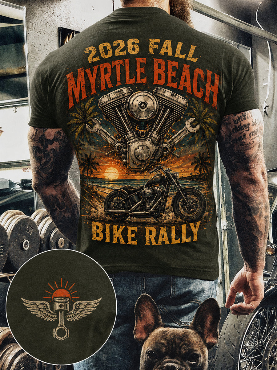 Men's Myrtle Beach Bike Rally Print Short Sleeves T-shirt