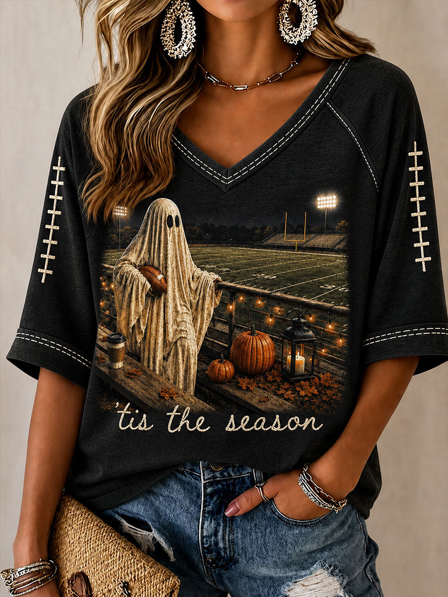 Women's Mid-length Sleeves V-Neck T-Shirt