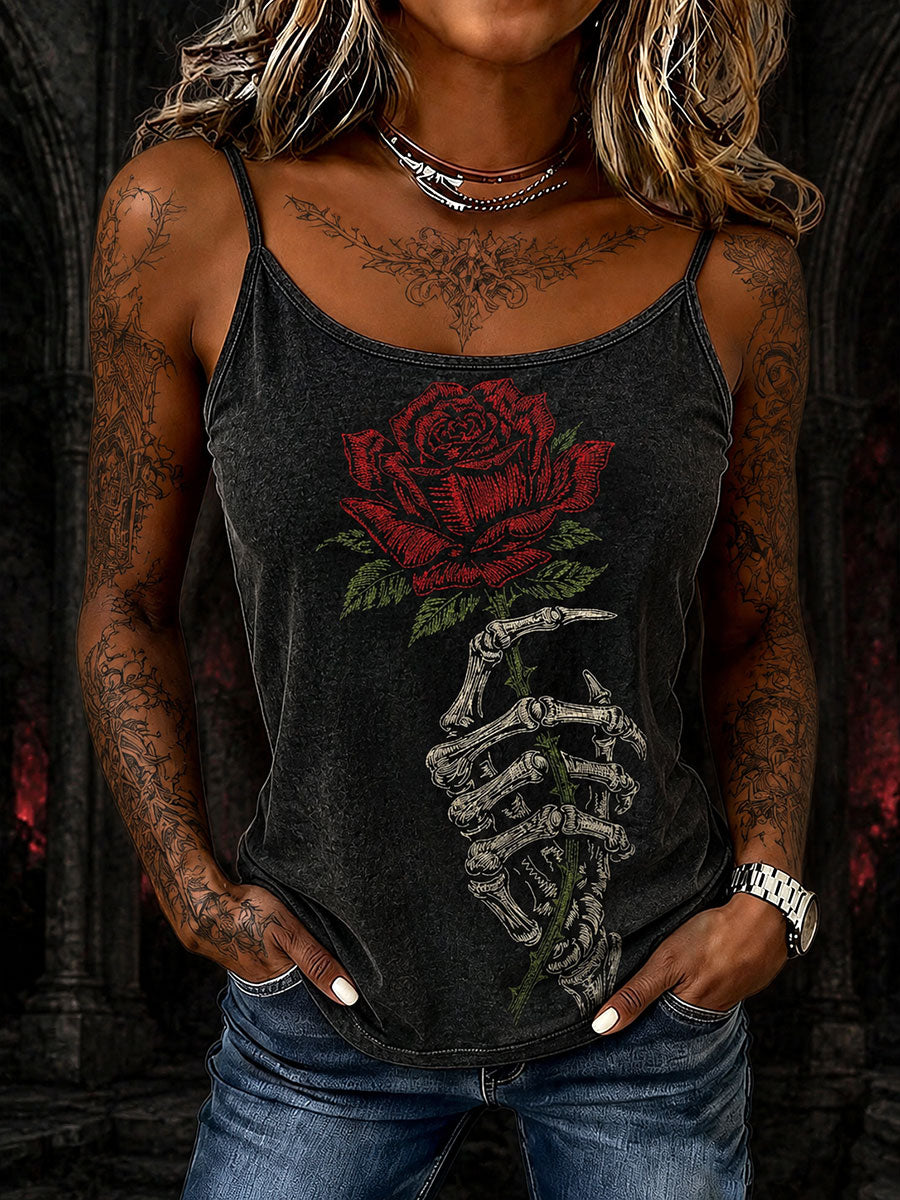 Women's Halloween Gothic Skull Rose Vests
