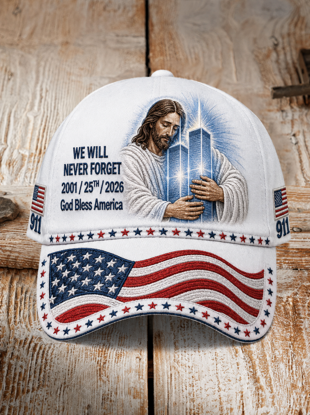Unisex WE WILL NEVER FORGET 2001/25TH/2026 God Bless America Hat