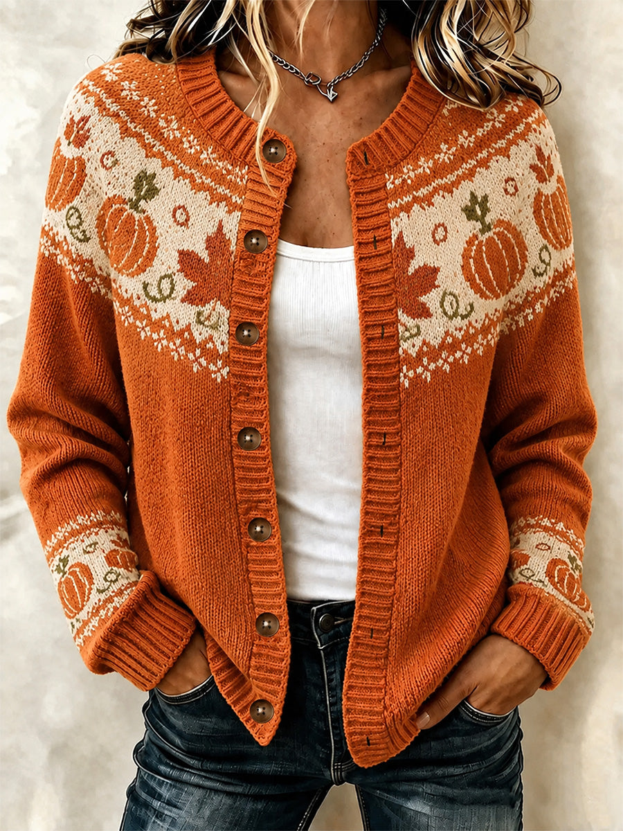 Women's Cozy Season Printed Casual Cardigan