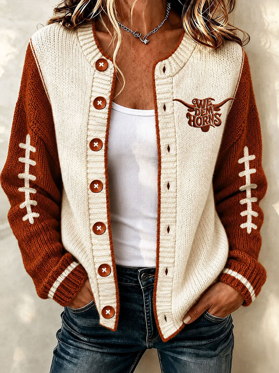 Women's Game Day Football Print Casual Jacket